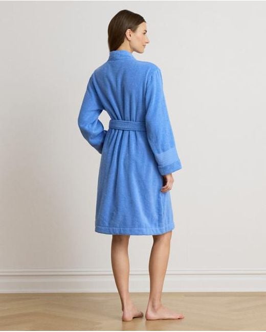 Ralph Lauren Blue Cotton Terry Robe