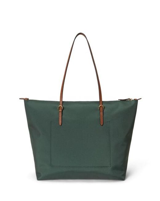 Ralph Lauren Green Large Nylon Keaton Tote Bag