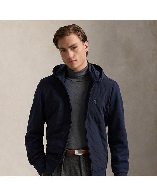 Polo Ralph Lauren Blue Hybrid Full-Zip Hoodie for men
