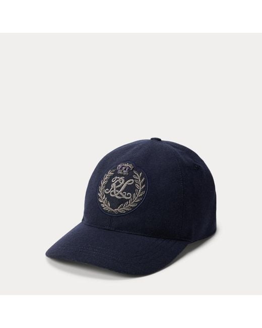 Ralph Lauren Blue Ralph Lauren Bullion Crest Wool Ball Cap for men