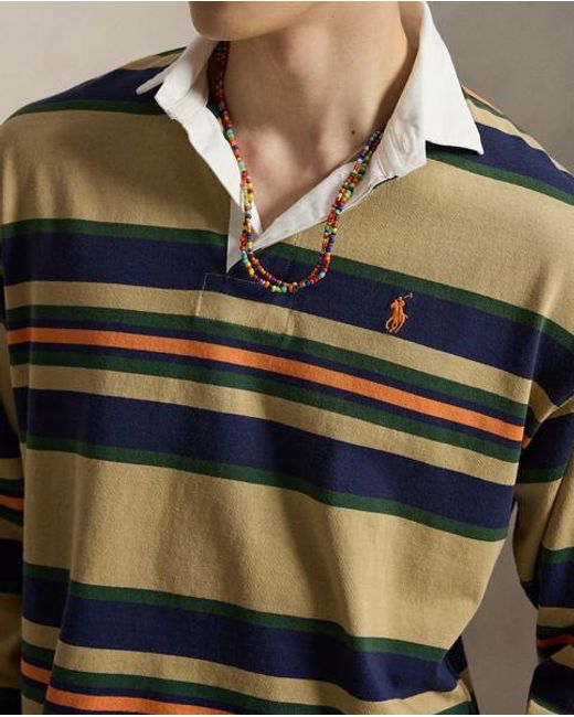 Polo Ralph Lauren Natural Big Fit Striped Jersey Rugby Shirt for men
