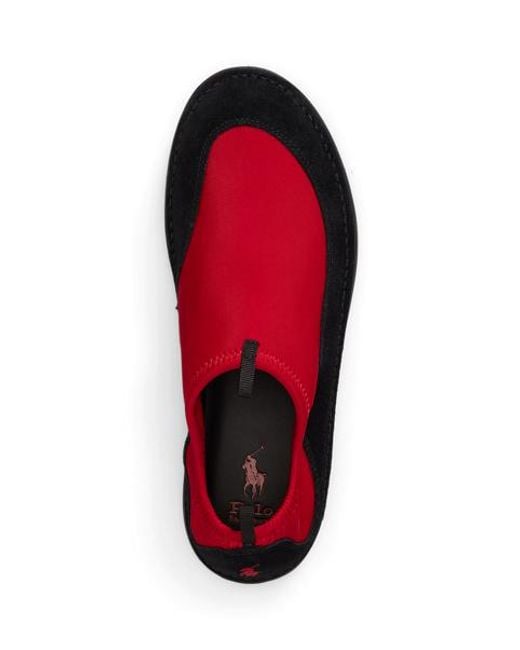 Baskets À Enfiler En Néoprène Et Daim Ralph Lauren en coloris Red