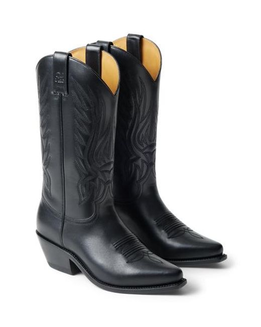 Ralph Lauren Black Ralph Lauren Chilton 40 Mm Vachetta Cowboy Boot
