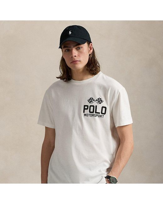 Polo Ralph Lauren White Classic Fit Slub Jersey Graphic T-Shirt for men