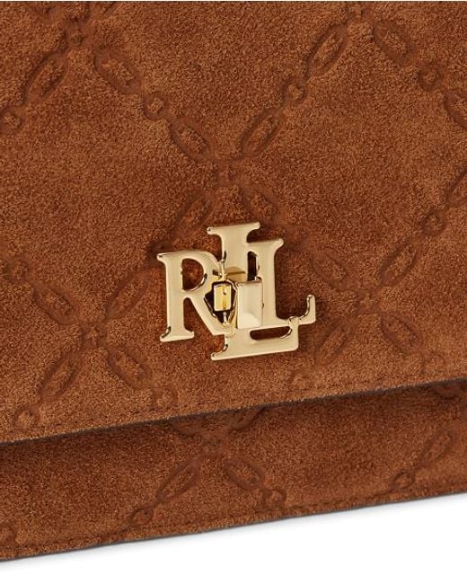 Sac Sophee Moyen En Daim Gaufré Ralph Lauren en coloris Brown