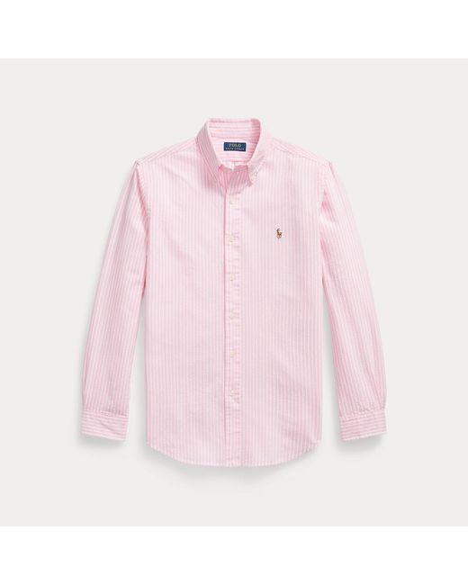 Polo Ralph Lauren Pink Custom Fit Seersucker Oxford Shirt for men
