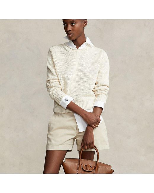 Ralph Lauren Waxed Leather Medium Bellport Satchel in Natural Lyst