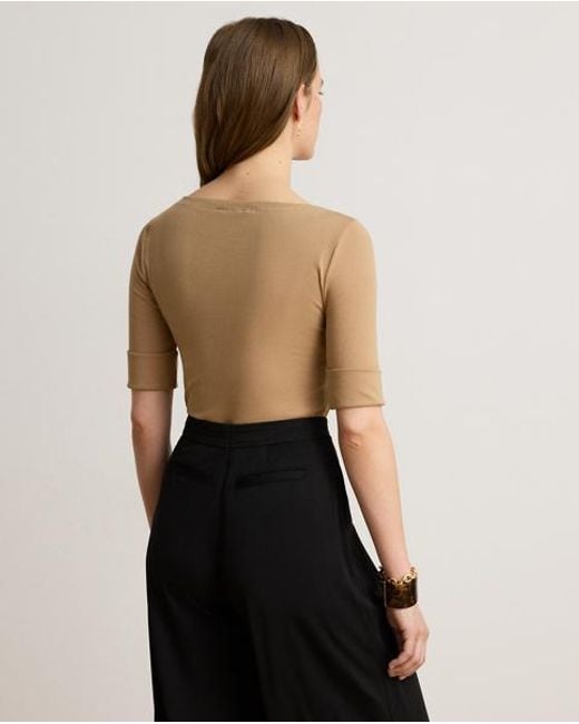 Ralph Lauren Natural Stretch Cotton Boatneck T-Shirt