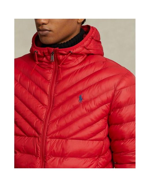 Polo Ralph Lauren Red The Colden Packable Hooded Jacket for men