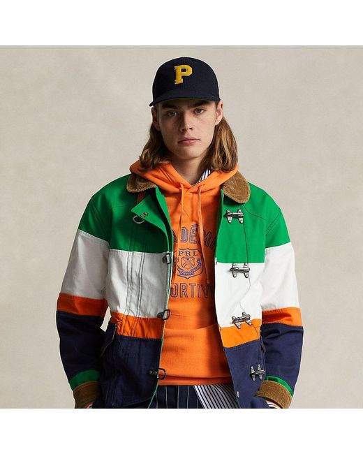 Polo Ralph Lauren Green Colour-blocked Canvas Jacket for men