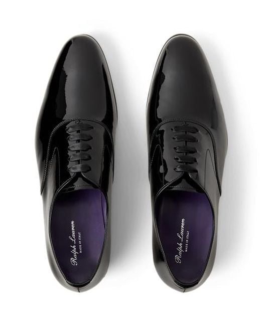 Ralph Lauren Black Paget Patent Calfskin Shoe for men
