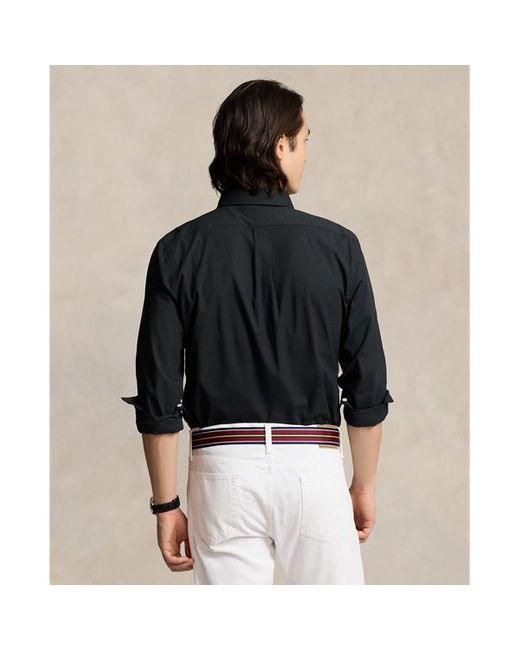 Polo Ralph Lauren Custom Fit Poplin Overhemd Met Stretch in het Black voor heren