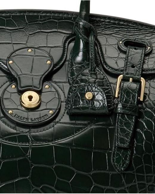 Ralph Lauren Black Soft Ricky 33 Caiman Bag