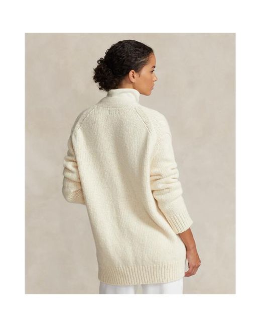 Polo Ralph Lauren Natural Woll-Strickjacke mit V-Ausschnitt