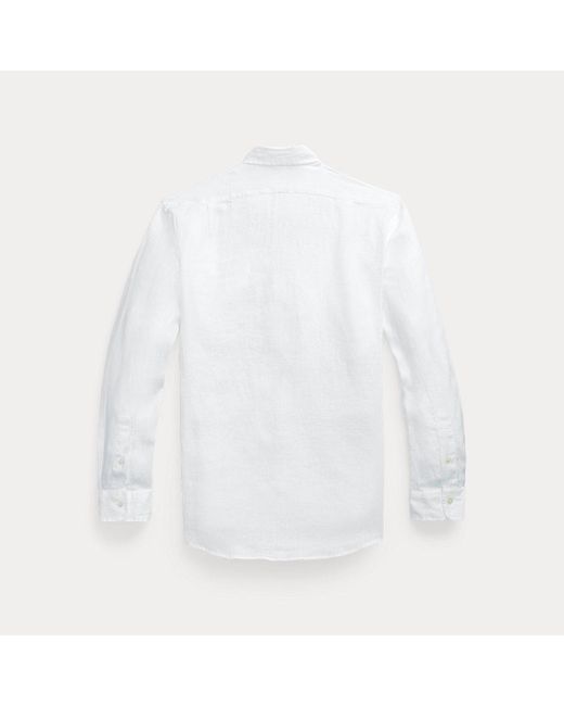 Polo Ralph Lauren White Custom Fit Linen Shirt for men
