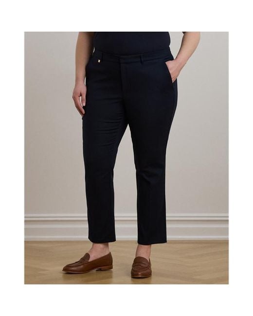 Ralph Lauren Blue Double-faced Stretch Cotton Trouser