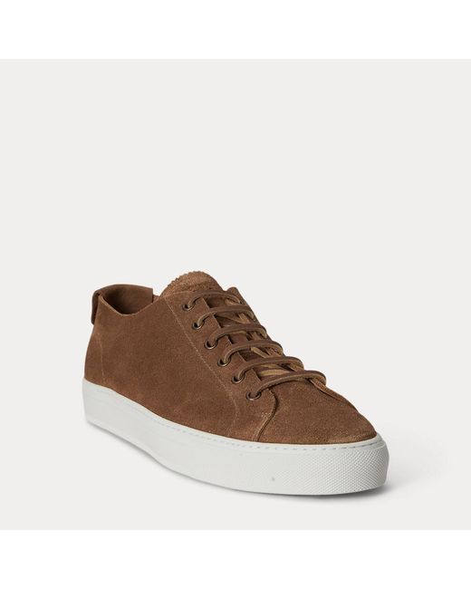 Polo Ralph Lauren Brown Jermain Deconstructed Calf-Suede Trainer for men
