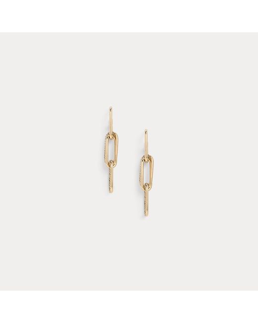 Ralph Lauren Natural Champagne-Tone Overlap Earrings
