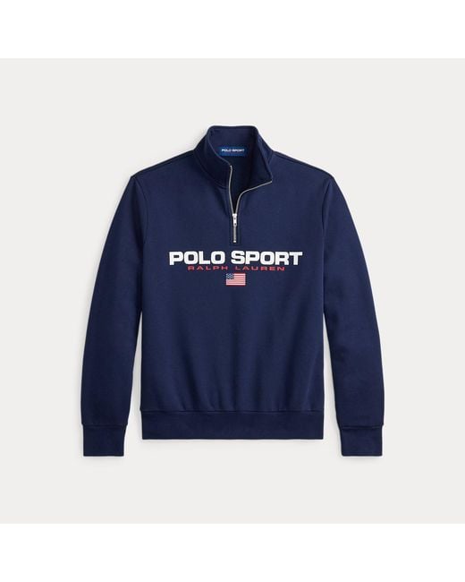 Polo Ralph Lauren Blue Polo Sport Fleece Quarter-Zip Sweatshirt for men
