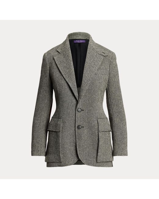 Ralph Lauren Gray Preston Ii Herringbone Tweed Jacket
