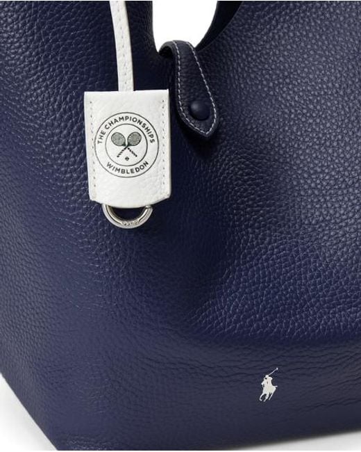 Polo Ralph Lauren Blue Polo Play Pebbled Leather Tote