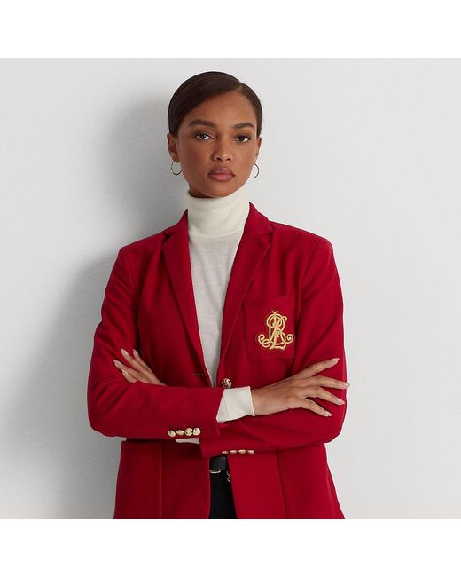 ralph lauren patch jacquard blazer