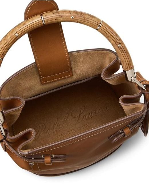 Ralph Lauren Natural The Ralph Calfskin Small Bucket Bag