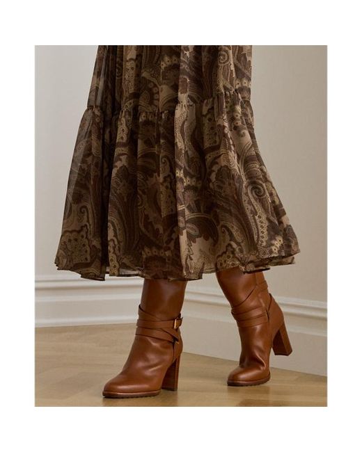 Ralph Lauren Brown Ralph Lauren Paisley Chiffon Tiered Skirt