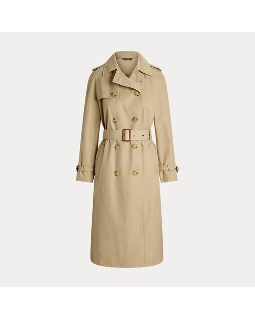 Ralph Lauren Natural Double-breasted Belted Trench Coat