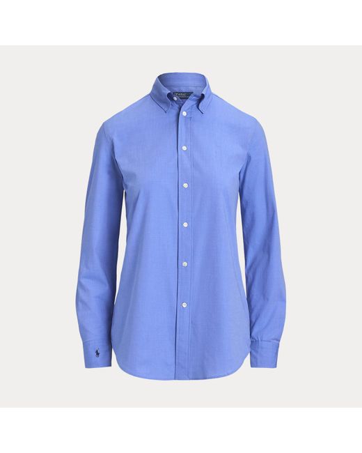 Polo Ralph Lauren Blue End-On-End Stretch Slim Fit Cotton Shirt