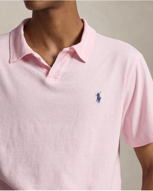 Polo Ralph Lauren Pink Standard Fit Cotton-Linen Polo Shirt for men