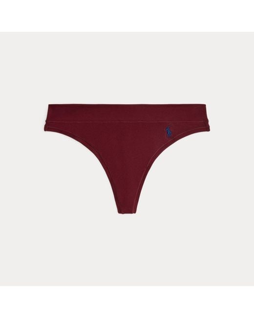 Polo Ralph Lauren Purple Stretch-Cotton Mid-Rise Thong