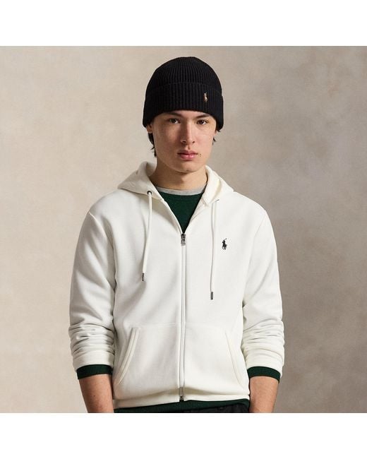 Polo Ralph Lauren White Double-Knit Full-Zip Hoodie for men