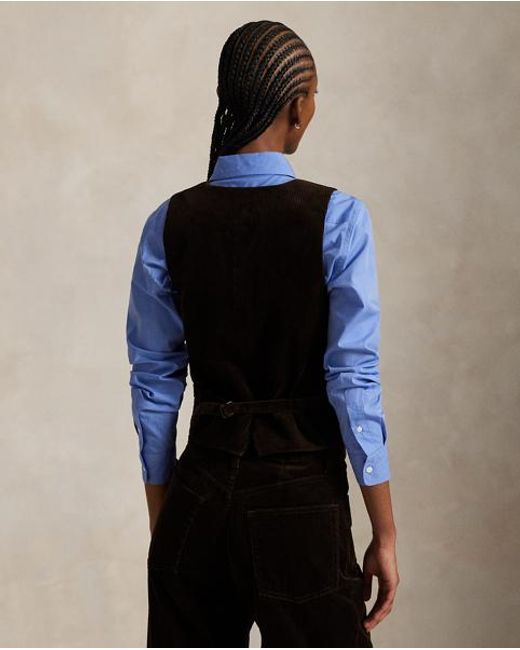 Polo Ralph Lauren Blue Weste Aus Kordsamt