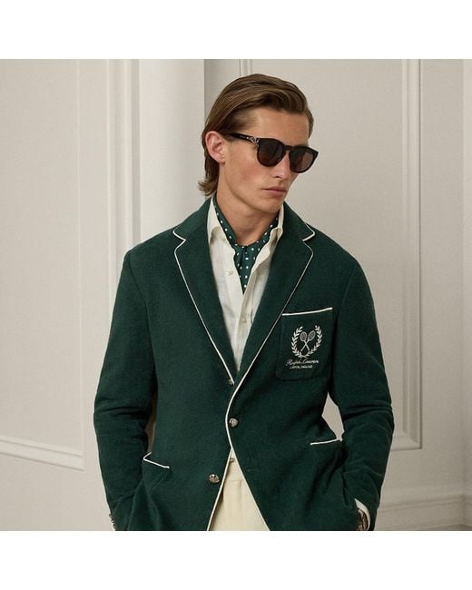 Ralph Lauren Green Ralph Lauren Hand-Tailored Embroidered Terry Blazer for men