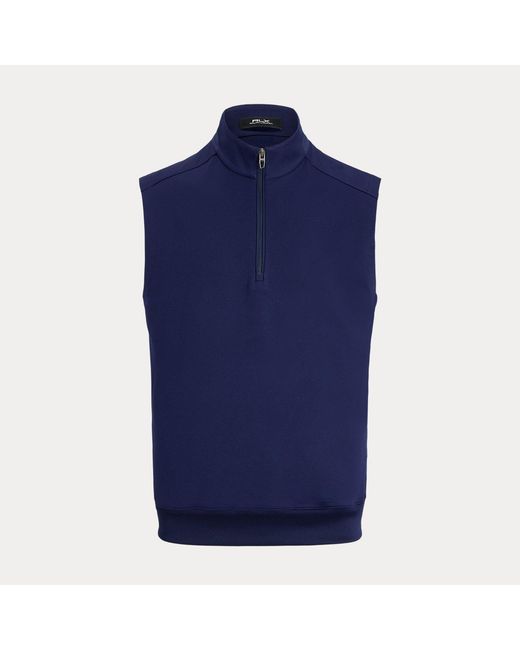 Ralph Lauren Blue Stretch Jersey Quarter-Zip Gilet for men