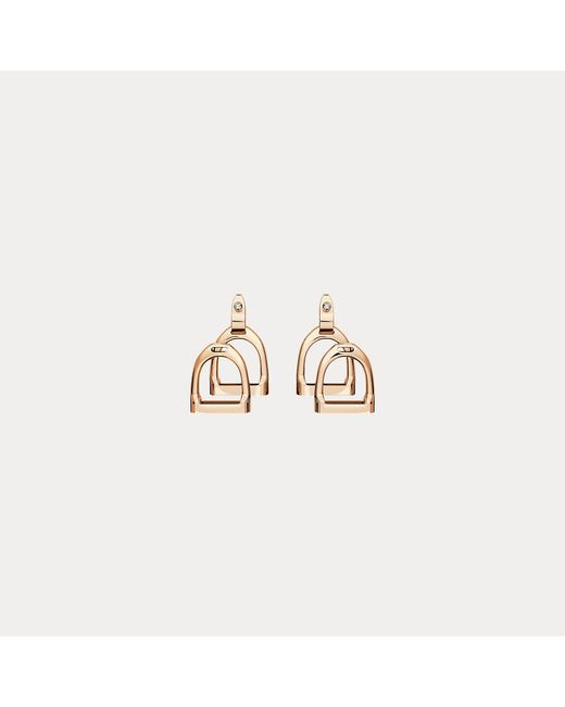 Ralph Lauren Metallic Rose Gold Double-stirrup Earrings