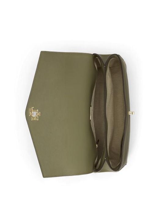 Ralph Lauren Green Nappa Leather Medium Farrah Soft Satchel