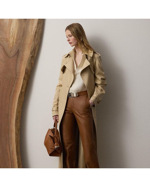 Ralph Lauren Natural Seiden-Baumwoll-Trenchcoat Alecia