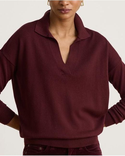 Ralph Lauren Red Cotton-Modal Polo Jumper