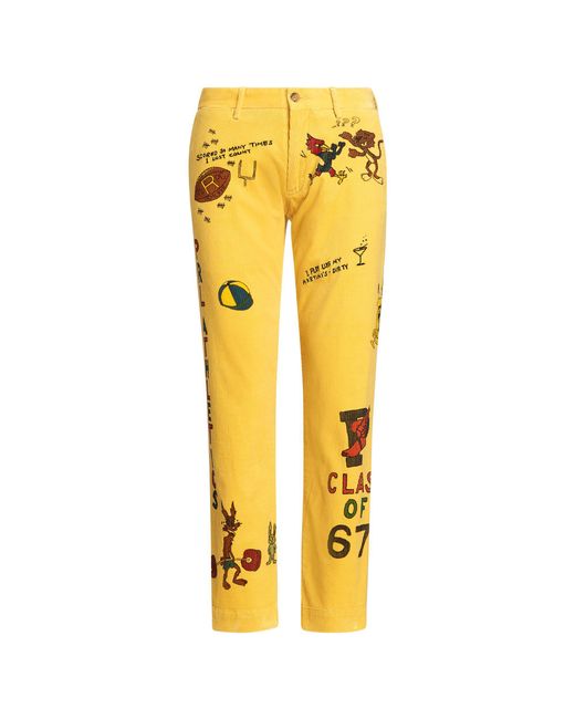 Polo Ralph Lauren Yellow Painted Corduroy Trouser