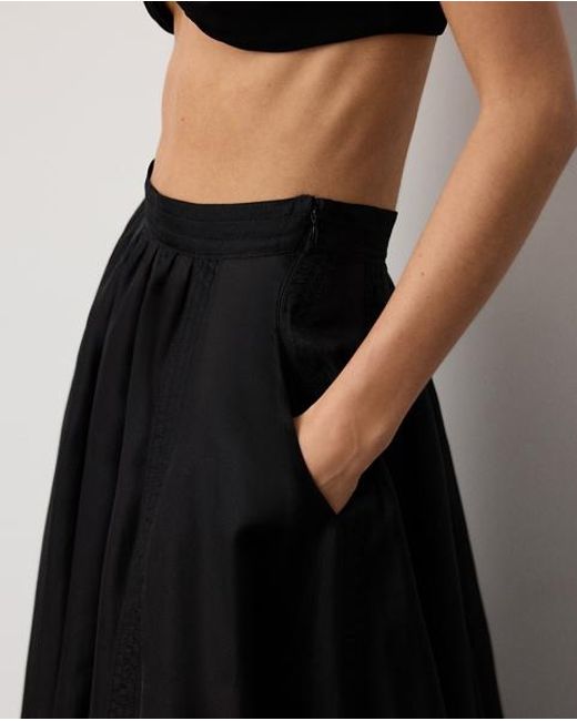 Ralph Lauren Black Ivanna Silk Gazar Maxiskirt