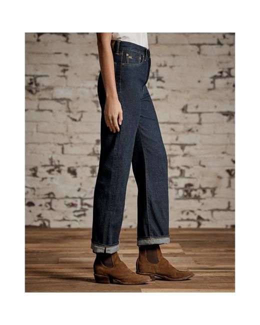 RRL Blue Straight Leg Fit Rinse Jean