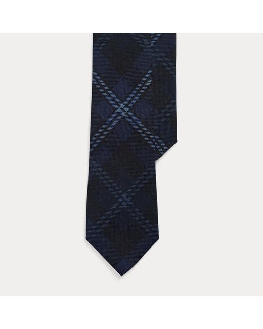 Polo Ralph Lauren Blue Plaid Wool Challis Tie for men