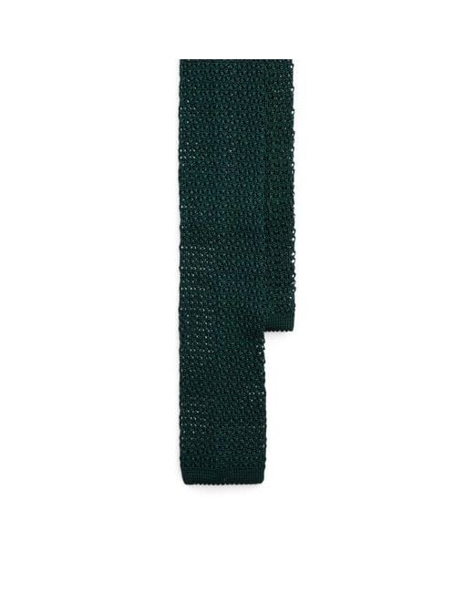 Ralph Lauren Green Knit Silk Tie for men