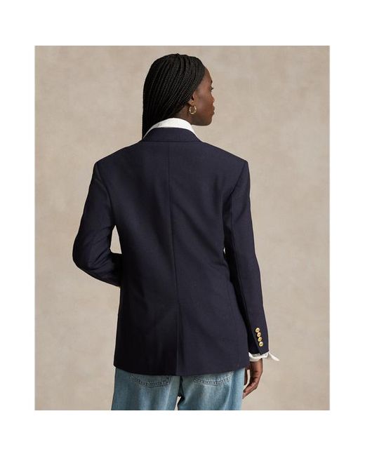 Polo Ralph Lauren Blue Zweireihiger Blazer mit Wolle