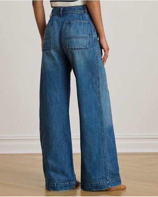 Ralph Lauren Blue High-Rise Wide-Leg Jean