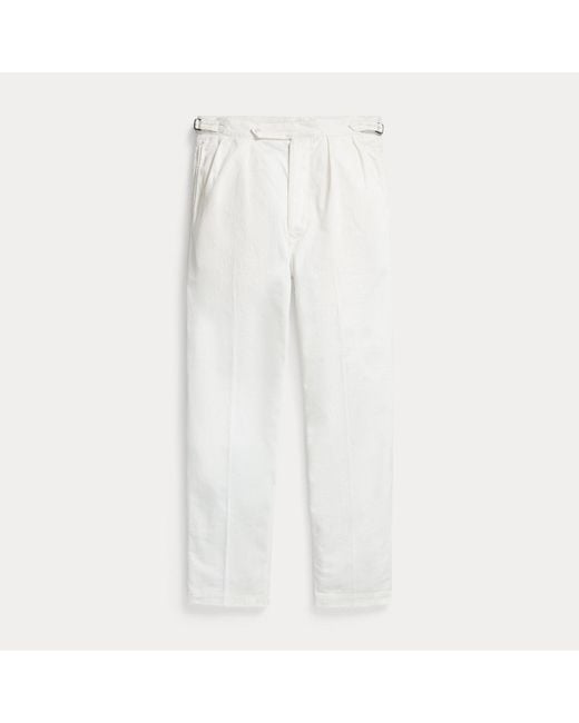 Polo Ralph Lauren White Relaxed Fit Twill Officer's Trousers for men