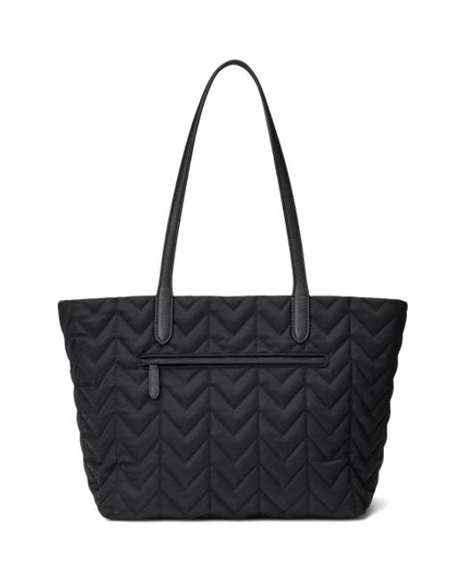 Ralph Lauren Black Quilted Extra-Large Stevie Zip Tote Bag