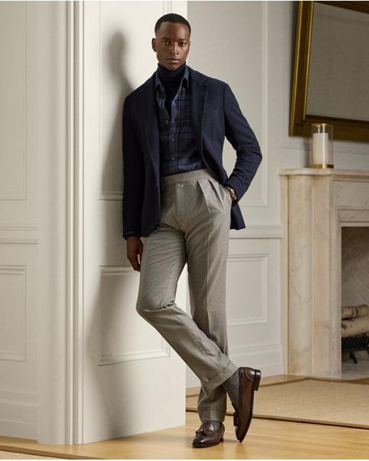 Ralph Lauren Blue Plaid Twill Shirt for men